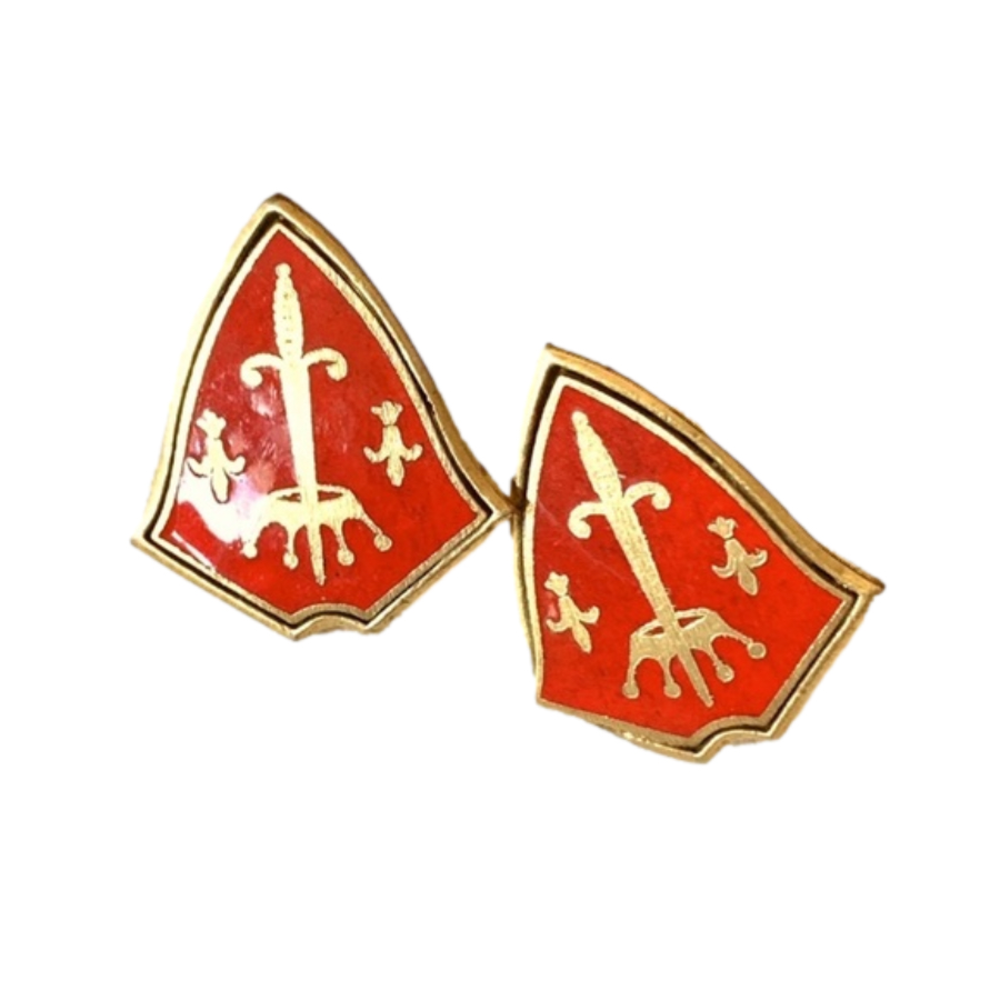 CORO Vintage Gold Crest Earrings